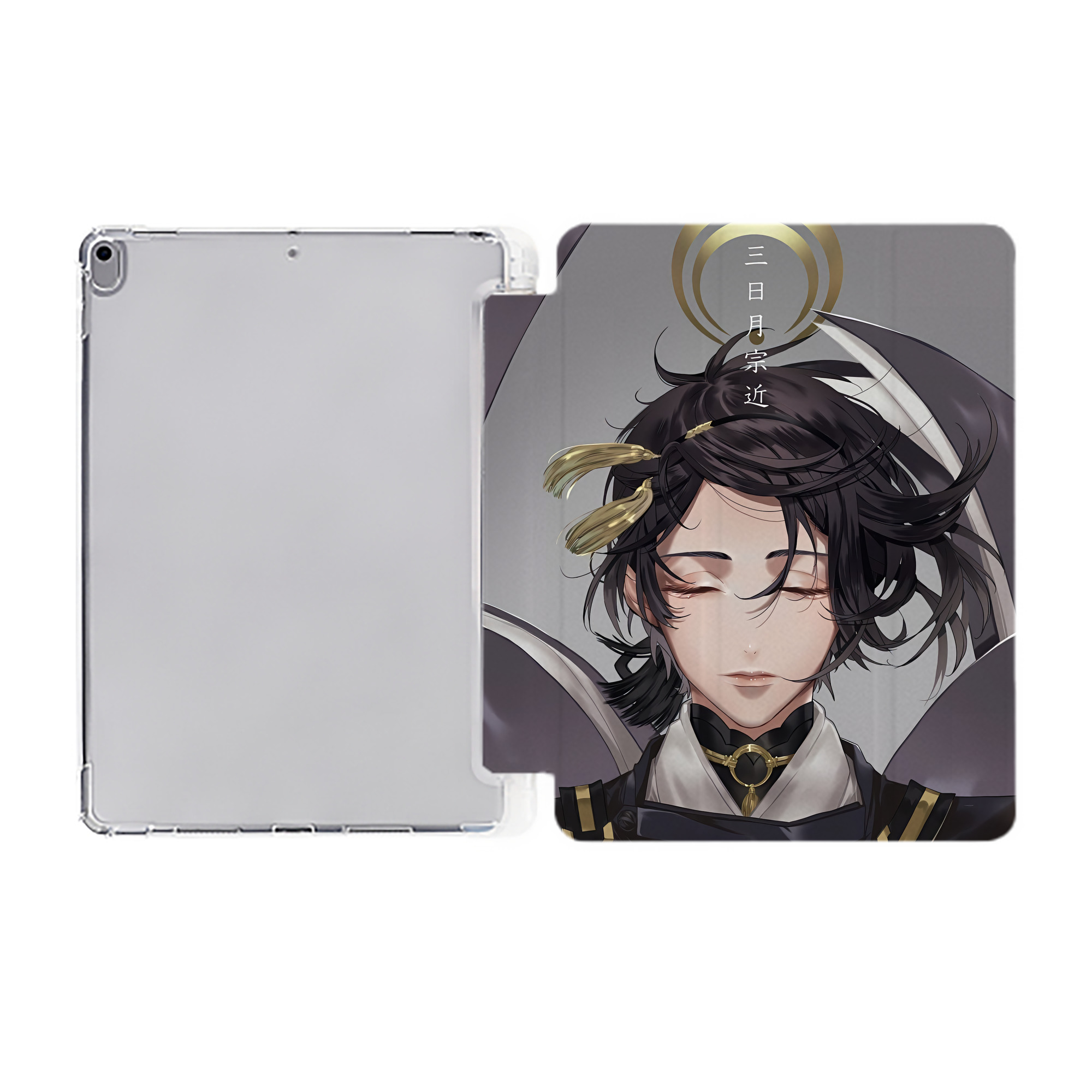 （画像用） 刀剣乱舞 Touken Ranbu IPad ケース ペン収納付き 三つ折りスタンド PUレザー×シリコン 対応機種9.5/10.5/10.9インチ